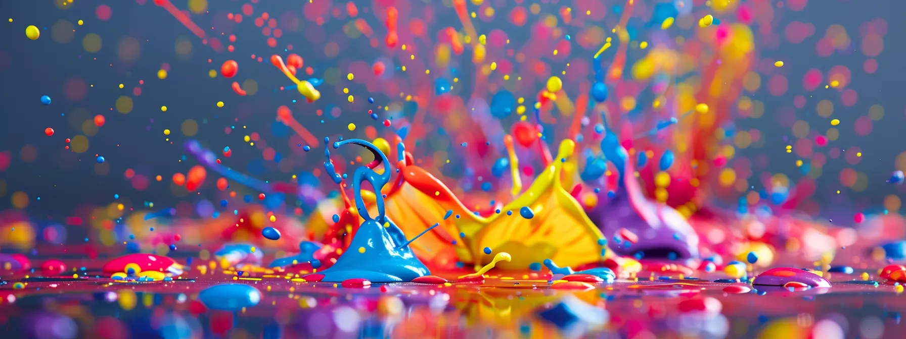 vibrant paint splatters covering a blank canvas, ready for an artist's creativity to unfold.