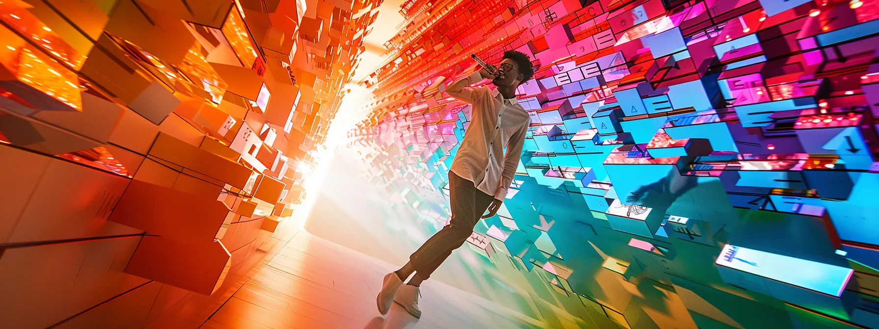 a vibrant image of a musician surrounded by a colorful board filled with clear goals and action steps, symbolizing the journey of career growth and community support, illuminated by warm, inviting lighting.