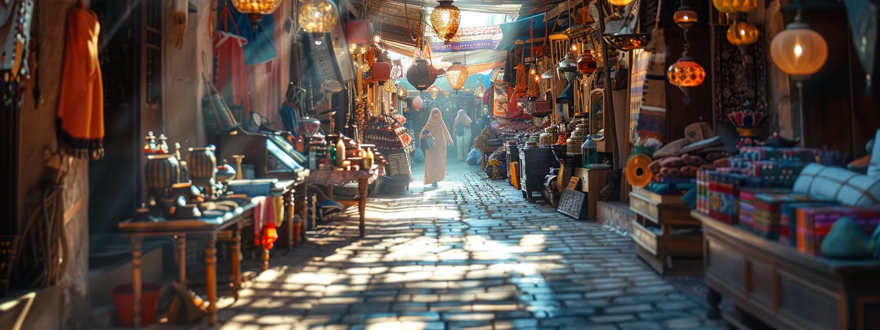 a vibrant marketplace bustling with diverse artisans collaborating on innovative products, illuminated by warm sunlight that highlights the rich textures and colors of their creative works.