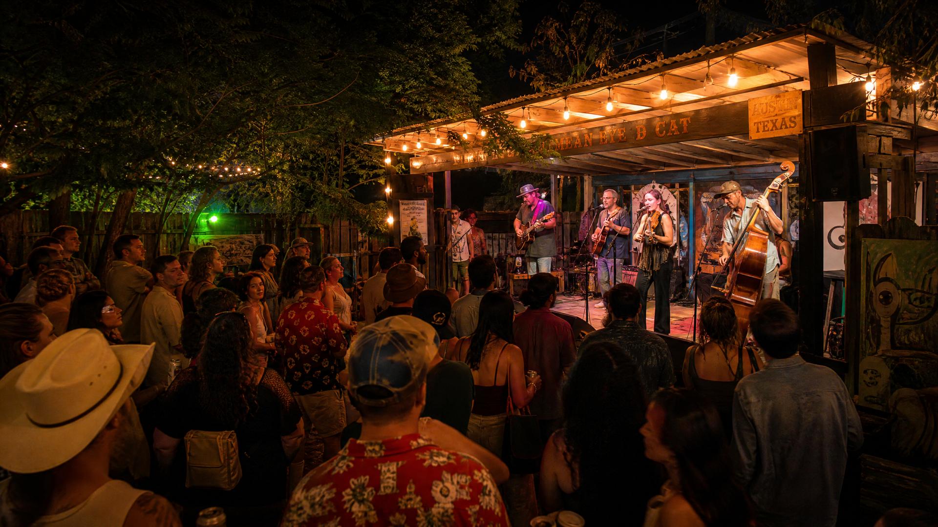 Local musicians performing at an intimate Corpus Christi venue