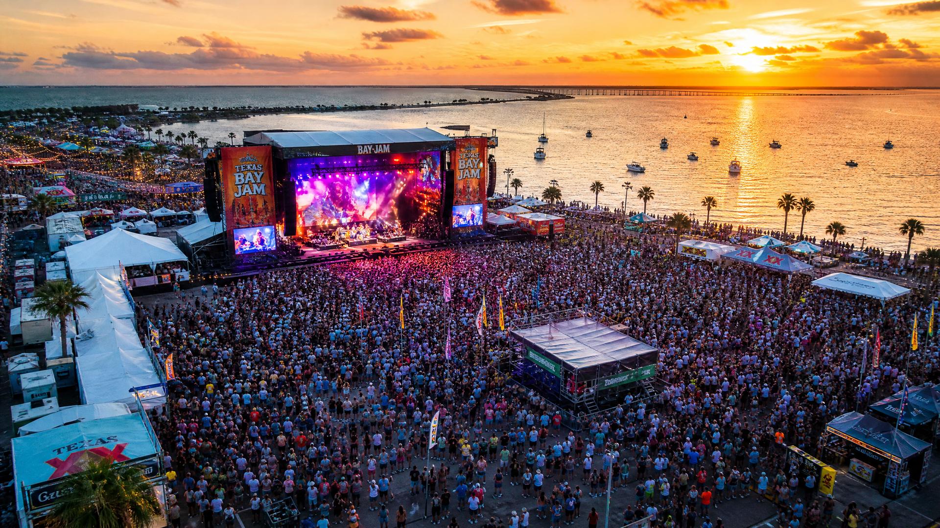 A vision of Corpus Christi as a thriving coastal music destination with outdoor concerts on the bay