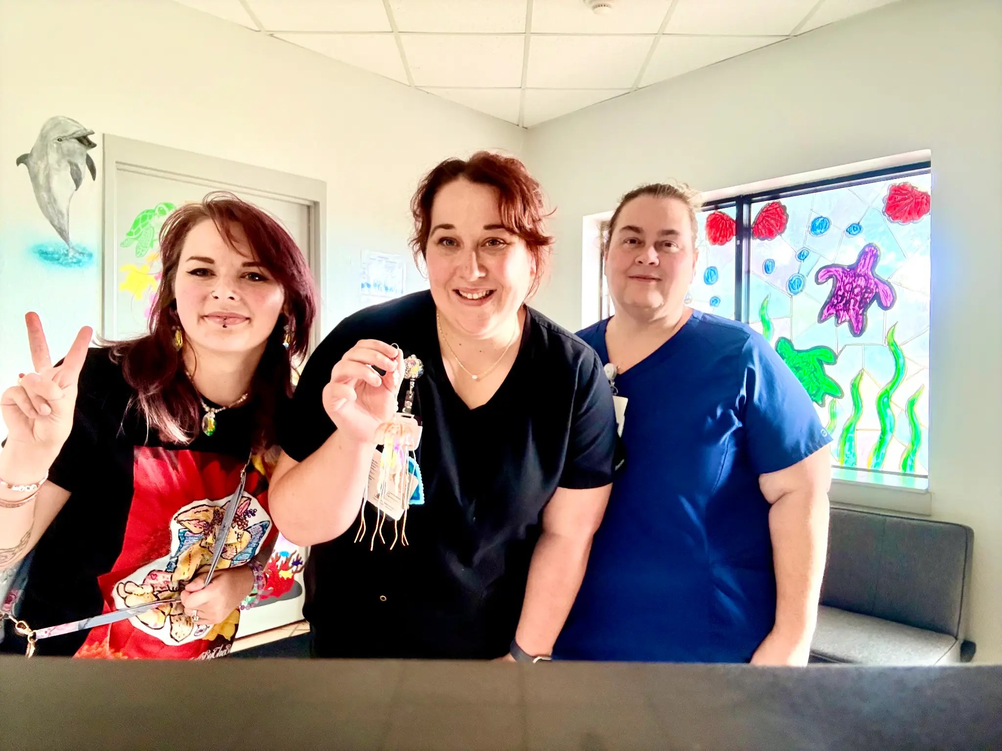 arts-for-at-risk-youth-shai-and-ccmcbv-team Shai Davenport with Corpus Christi Medical Center at Bay View staff during an Arts for At-Risk Youth visit